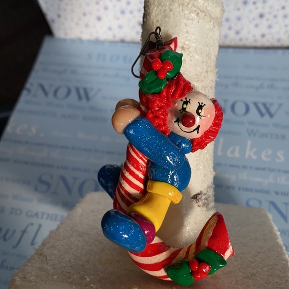 Handcrafted; Clown; Candy Cane; Ornament - Picture 4 of 7
